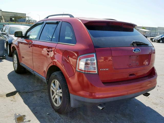 2FMDK38C78BB22663 - 2008 FORD EDGE SEL RED photo 3