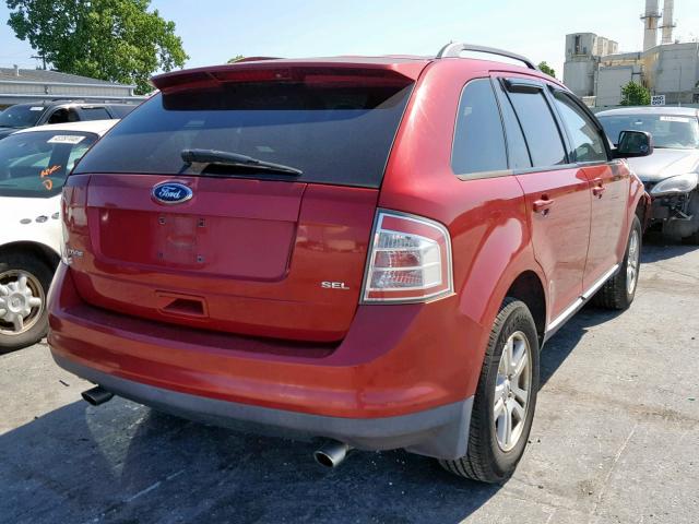 2FMDK38C78BB22663 - 2008 FORD EDGE SEL RED photo 4