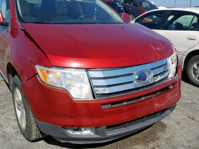 2FMDK38C78BB22663 - 2008 FORD EDGE SEL RED photo 9