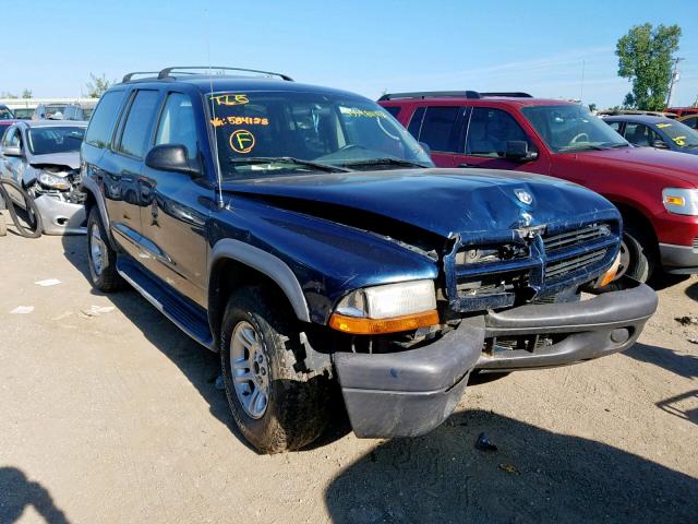 1D4HS38N23F584128 - 2003 DODGE DURANGO SP BLUE photo 1