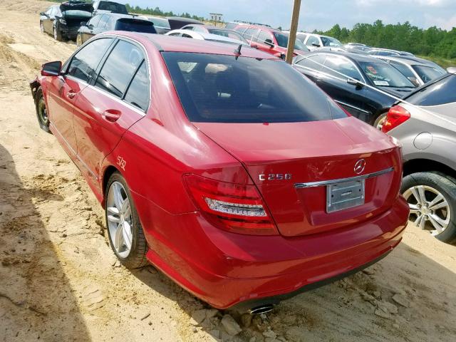 WDDGF4HB2DR250700 - 2013 MERCEDES-BENZ C 250 RED photo 3