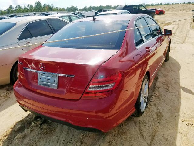 WDDGF4HB2DR250700 - 2013 MERCEDES-BENZ C 250 RED photo 4