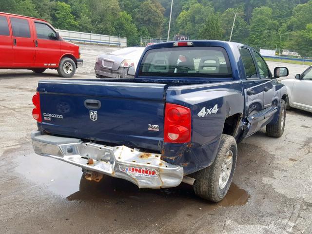 1D7HW48N55S310350 - 2005 DODGE DAKOTA QUA BLUE photo 4