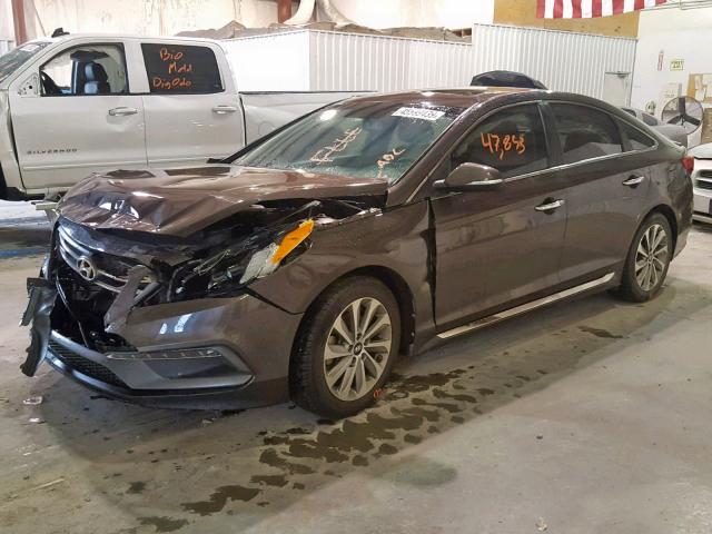 5NPE34AF5GH344539 - 2016 HYUNDAI SONATA SPO CHARCOAL photo 2