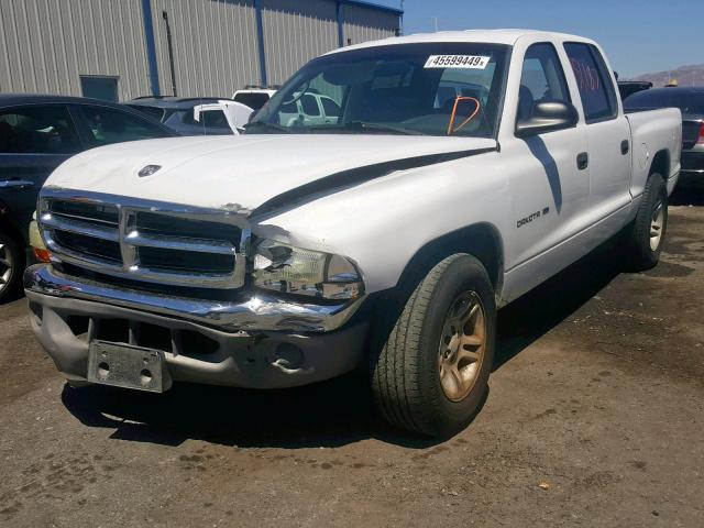 1B7HL2AN31S262388 - 2001 DODGE DAKOTA QUA WHITE photo 2