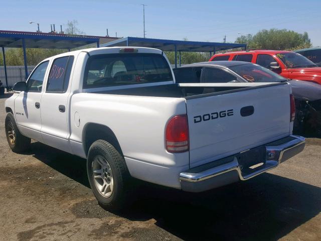 1B7HL2AN31S262388 - 2001 DODGE DAKOTA QUA WHITE photo 3