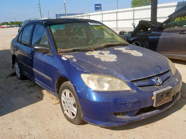 2HGES16464H578669 - 2004 HONDA CIVIC DX BLUE photo 1