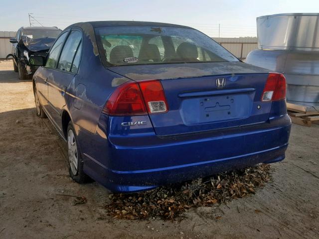 2HGES16464H578669 - 2004 HONDA CIVIC DX BLUE photo 3