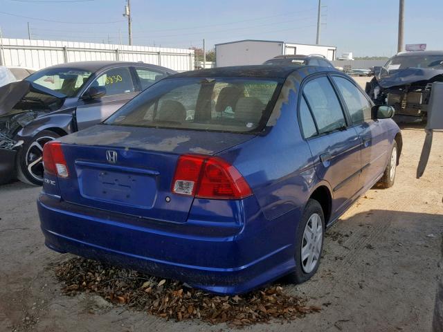 2HGES16464H578669 - 2004 HONDA CIVIC DX BLUE photo 4