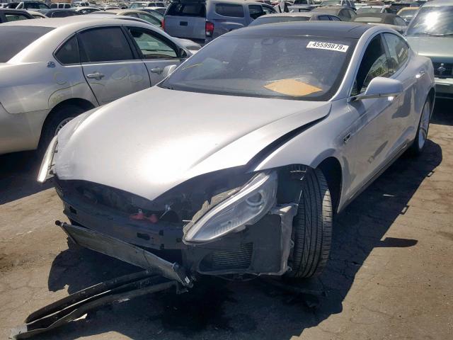 5YJSA1H15EFP64122 - 2014 TESLA MODEL S فضي صورة 2