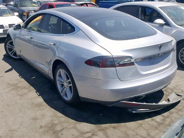 5YJSA1H15EFP64122 - 2014 TESLA MODEL S فضي صورة 3