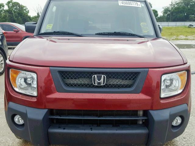 5J6YH18716L013280 - 2006 HONDA ELEMENT EX MAROON photo 9