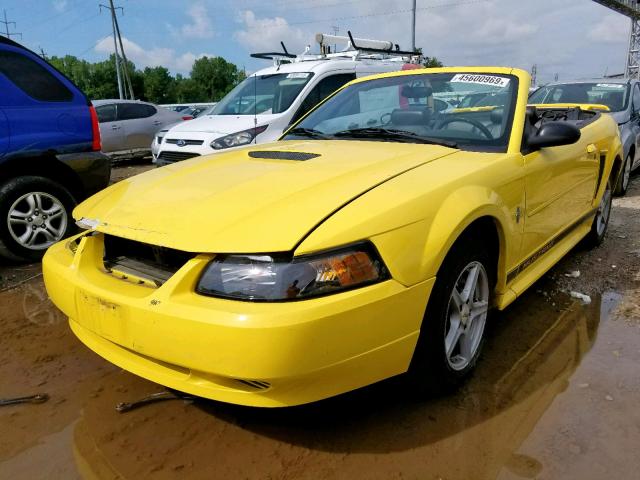 1FAFP44432F153598 - 2002 FORD MUSTANG YELLOW photo 2