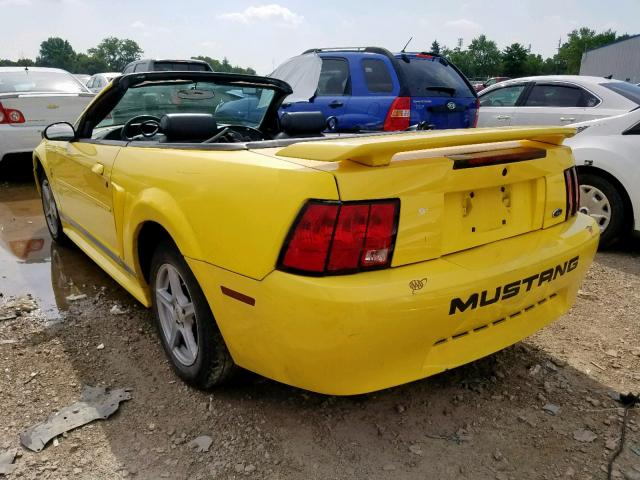 1FAFP44432F153598 - 2002 FORD MUSTANG YELLOW photo 3