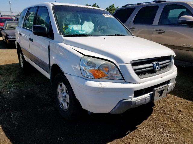 2HKYF18144H532137 - 2004 HONDA PILOT LX WHITE photo 1