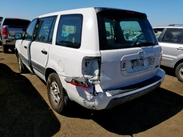 2HKYF18144H532137 - 2004 HONDA PILOT LX WHITE photo 3