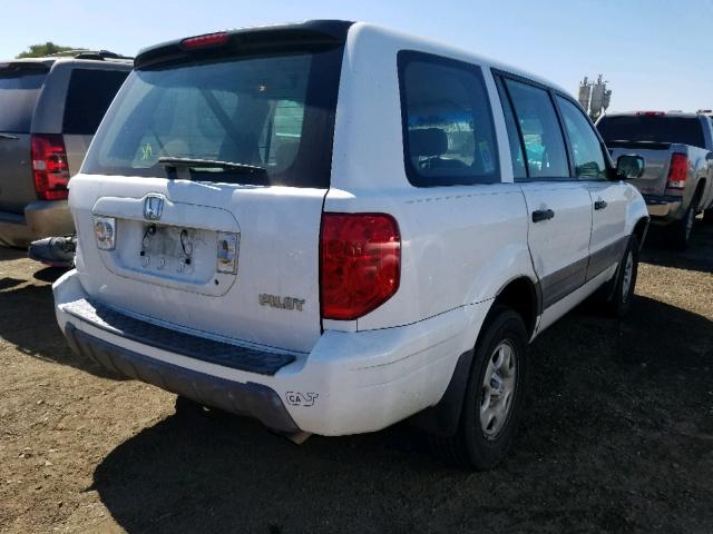 2HKYF18144H532137 - 2004 HONDA PILOT LX WHITE photo 4