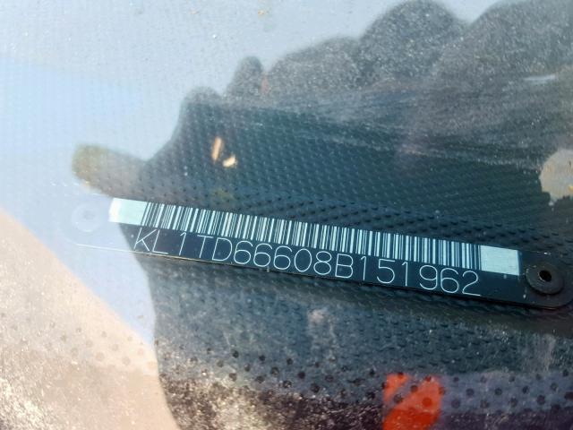 KL1TD66608B151962 - 2008 CHEVROLET AVEO BASE Қызыл фото 10