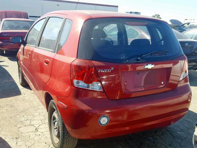 KL1TD66608B151962 - 2008 CHEVROLET AVEO BASE Қызыл фото 3