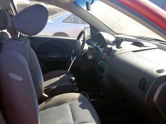 KL1TD66608B151962 - 2008 CHEVROLET AVEO BASE Қызыл фото 5