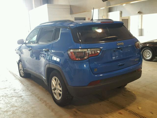 3C4NJCAB4JT324724 - 2018 JEEP COMPASS SP BLUE photo 3