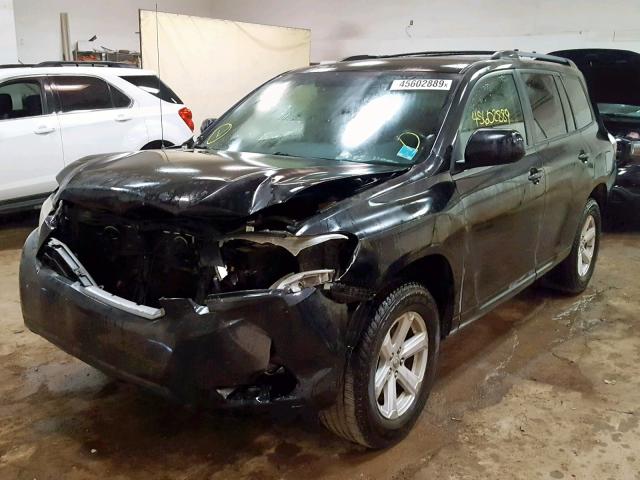 5TDZK3EH7AS001565 - 2010 TOYOTA HIGHLANDER BLACK photo 2