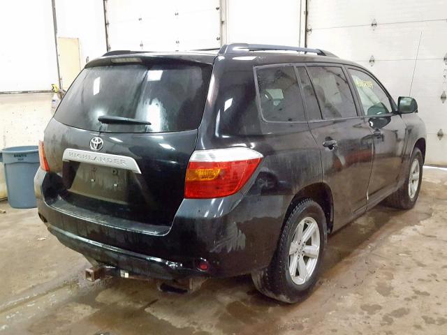 5TDZK3EH7AS001565 - 2010 TOYOTA HIGHLANDER BLACK photo 4