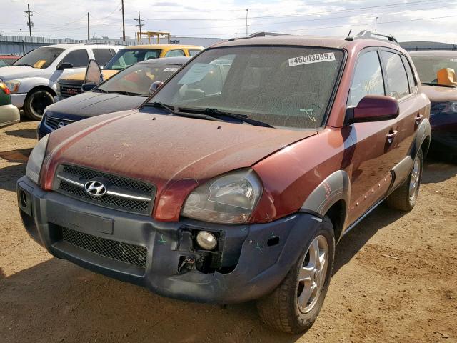 KM8JN72D68U772677 - 2008 HYUNDAI TUCSON SE MAROON photo 2