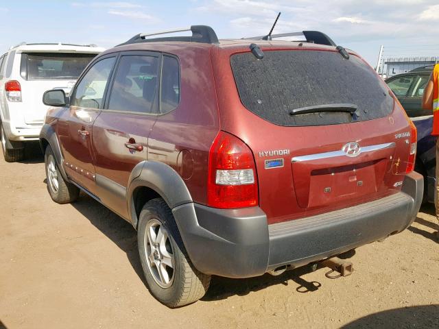 KM8JN72D68U772677 - 2008 HYUNDAI TUCSON SE MAROON photo 3