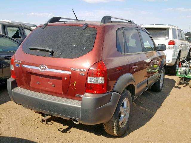 KM8JN72D68U772677 - 2008 HYUNDAI TUCSON SE MAROON photo 4