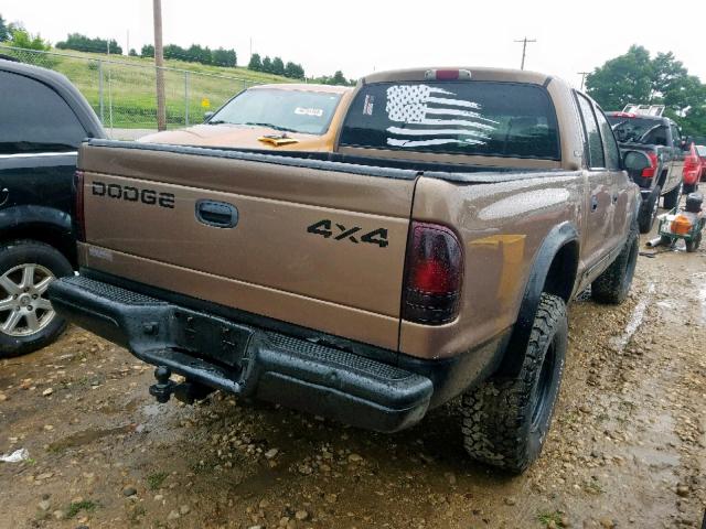 1B7GG2AN61S220037 - 2001 DODGE DAKOTA QUA BROWN photo 4