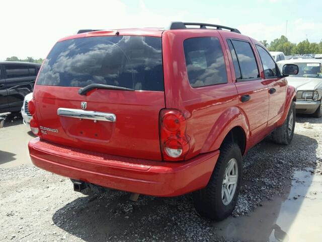 1D4HD48N84F185760 - 2004 DODGE DURANGO SL RED photo 4