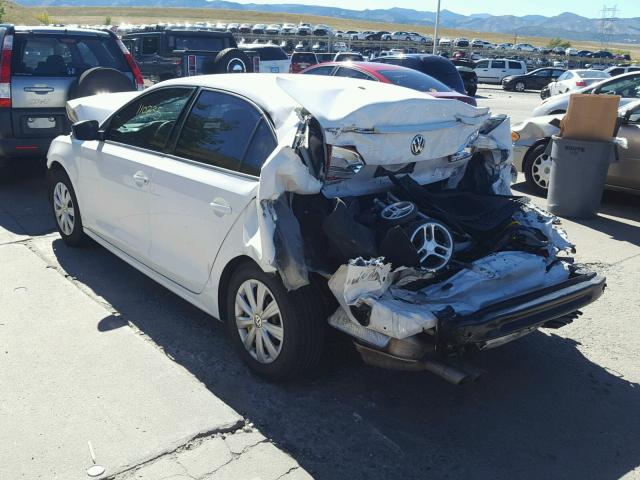 3VW1K7AJ7CM428144 - 2012 VOLKSWAGEN JETTA BASE Սպիտակ լուսանկար 3