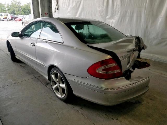 WDBTJ65J54F066186 - 2004 MERCEDES-BENZ CLK 320C SILVER photo 3