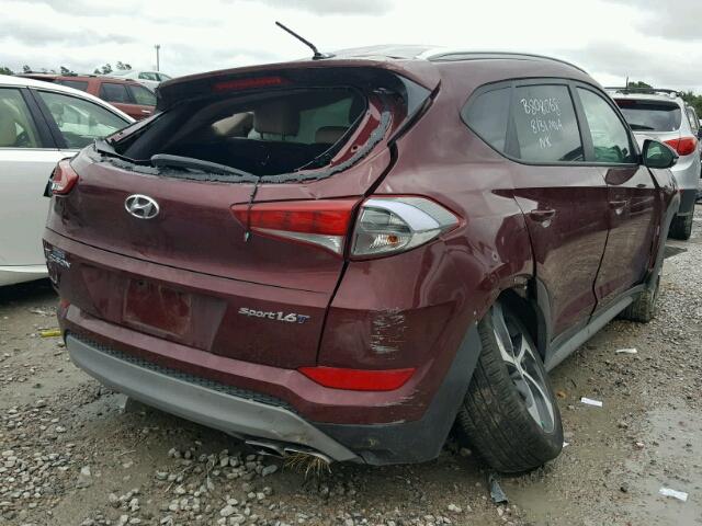 KM8J33A25HU517422 - 2017 HYUNDAI TUCSON LIM MAROON photo 4