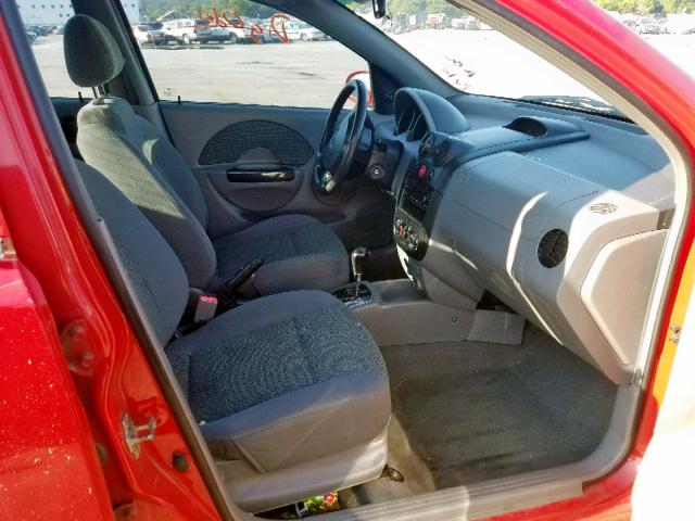 KL1TJ52644B246804 - 2004 CHEVROLET AVEO LS RED photo 5