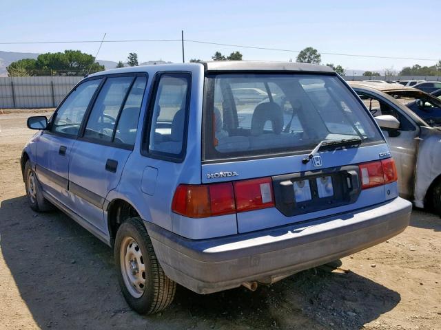 JHMEE2856KS000626 - 1989 HONDA CIVIC BLUE photo 3