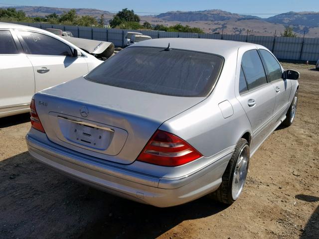WDBNG70J51A222675 - 2001 MERCEDES-BENZ S 430 SILVER photo 4
