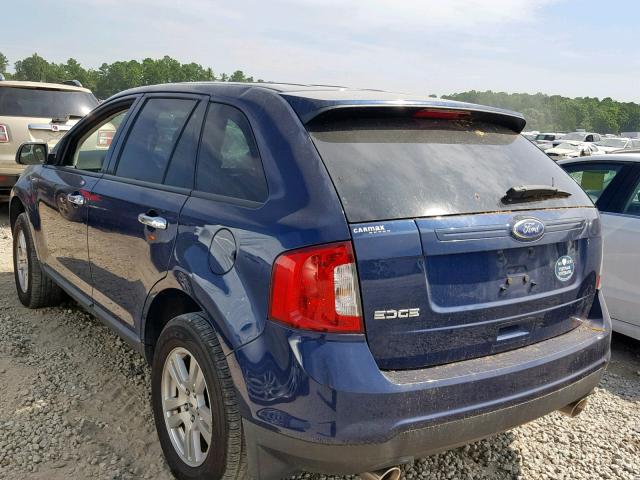 2FMDK3GC9CBA71810 - 2012 FORD EDGE SE BLUE photo 3