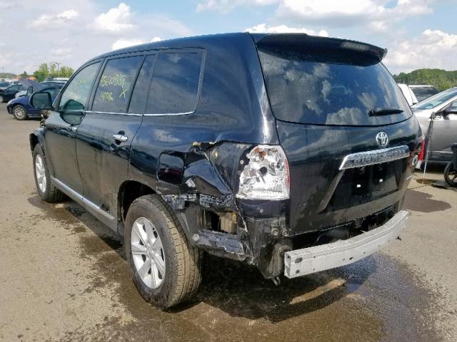 5TDBK3EHXBS053078 - 2011 TOYOTA HIGHLANDER BLACK photo 3