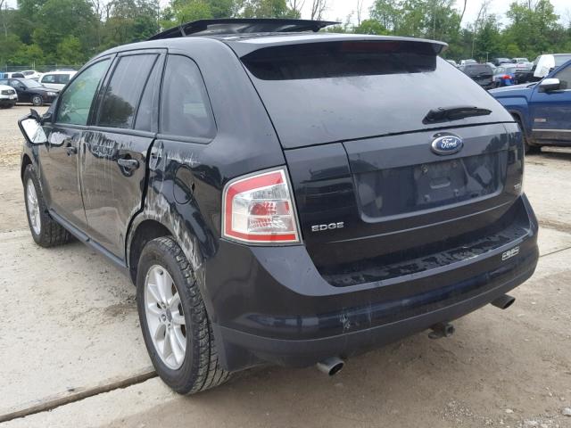 2FMDK38C47BA57768 - 2007 FORD EDGE SEL BLACK photo 3