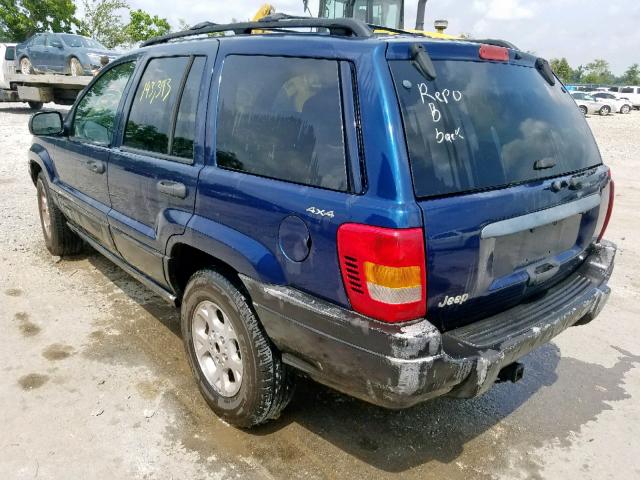 1J4GW48S0YC230927 - 2000 JEEP GRAND CHER BLUE photo 3