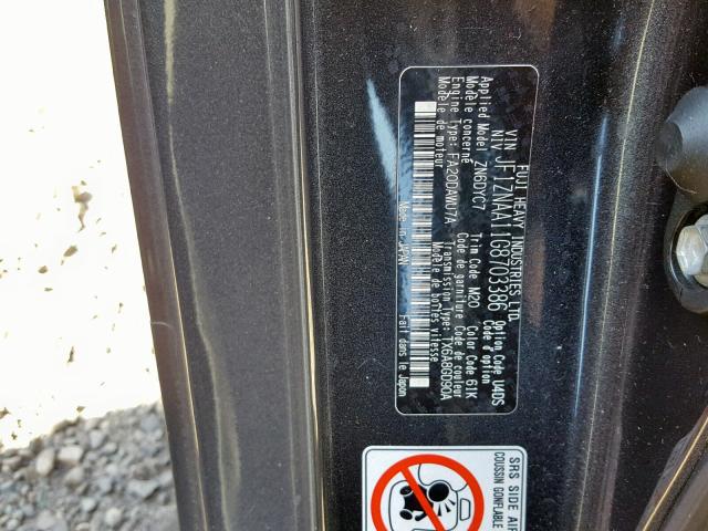 JF1ZNAA11G8703386 - 2016 TOYOTA SCION FR-S BLACK photo 10