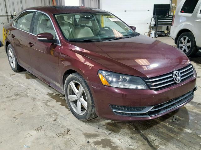 1VWBP7A32CC093111 - 2012 VOLKSWAGEN PASSAT SE MAROON photo 1