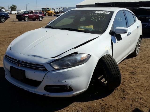 1C3CDFCH7DD299172 - 2013 DODGE DART LIMIT WHITE photo 2