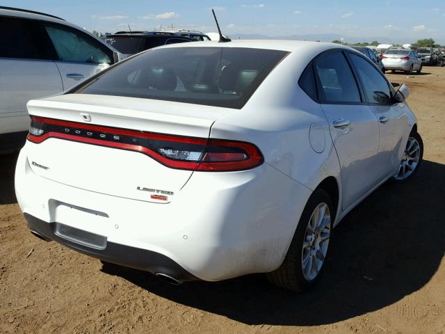 1C3CDFCH7DD299172 - 2013 DODGE DART LIMIT WHITE photo 4