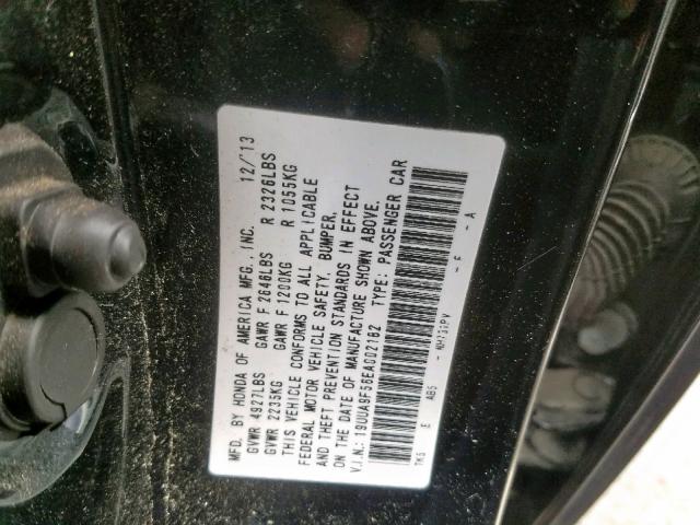 19UUA9F56EA002182 - 2014 ACURA TL TECH BLACK photo 10