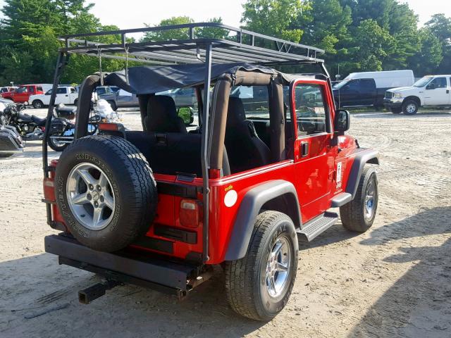 1J4FA39S26P713909 - 2006 JEEP WRANGLER X RED photo 4