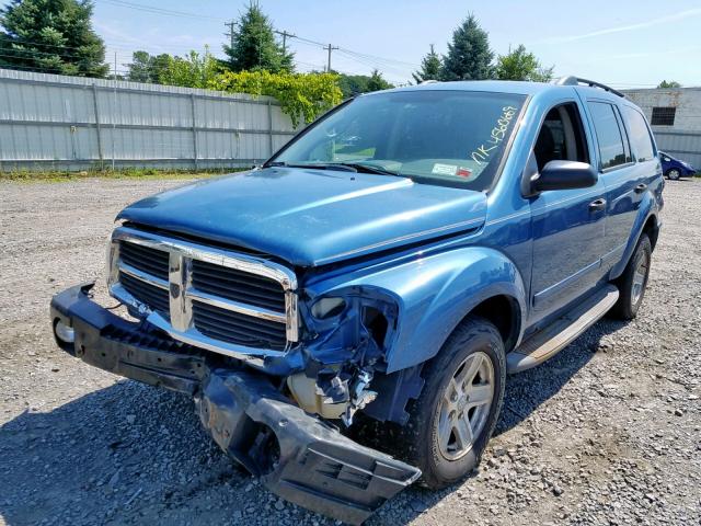 1D4HB48N85F601880 - 2005 DODGE DURANGO SL BLUE photo 2