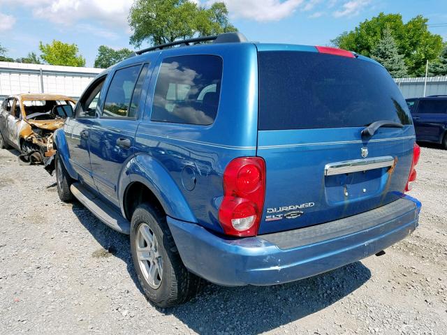 1D4HB48N85F601880 - 2005 DODGE DURANGO SL BLUE photo 3